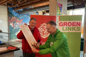 GroenLinks en PvdA Utrecht tekenen verkiezingsmanifest ‘Groen, Sociaal, Samen’